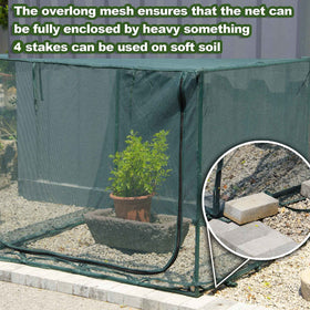Porayhut netting cage in garden with vegetables