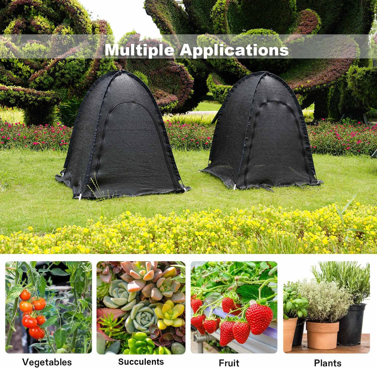 Porayhut wind and sand barrier protects soil and plants outdoors