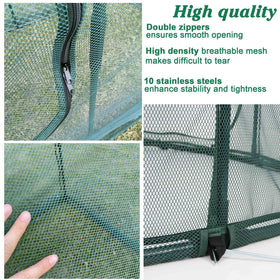 Porayhut 10 stainless stakes provide secure grounding in windy conditions.