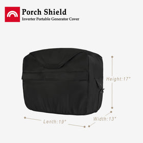 Porch Shield 2000i cover protecting the portable generator from weather and dust.