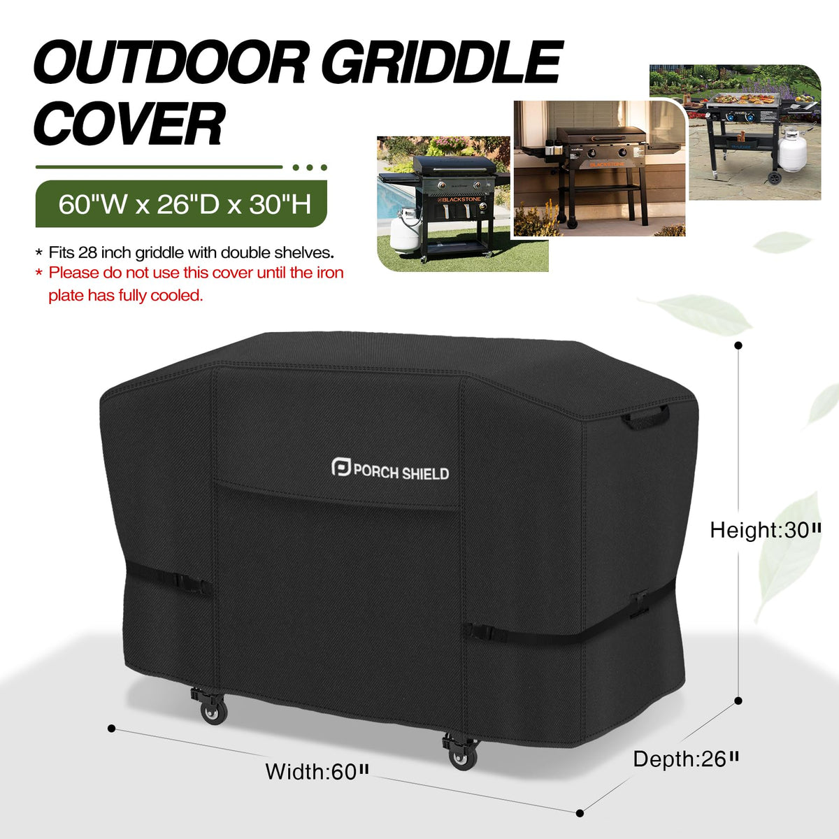 Porch Shield 28-inch griddle cover fadeproof maintains color through seasons