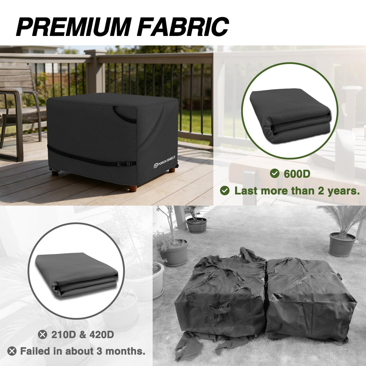 Porch Shield adjustable click-close straps secure a tight fit