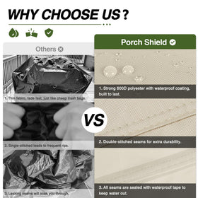 Porch Shield adjustable straps ensure a snug fit on windy days