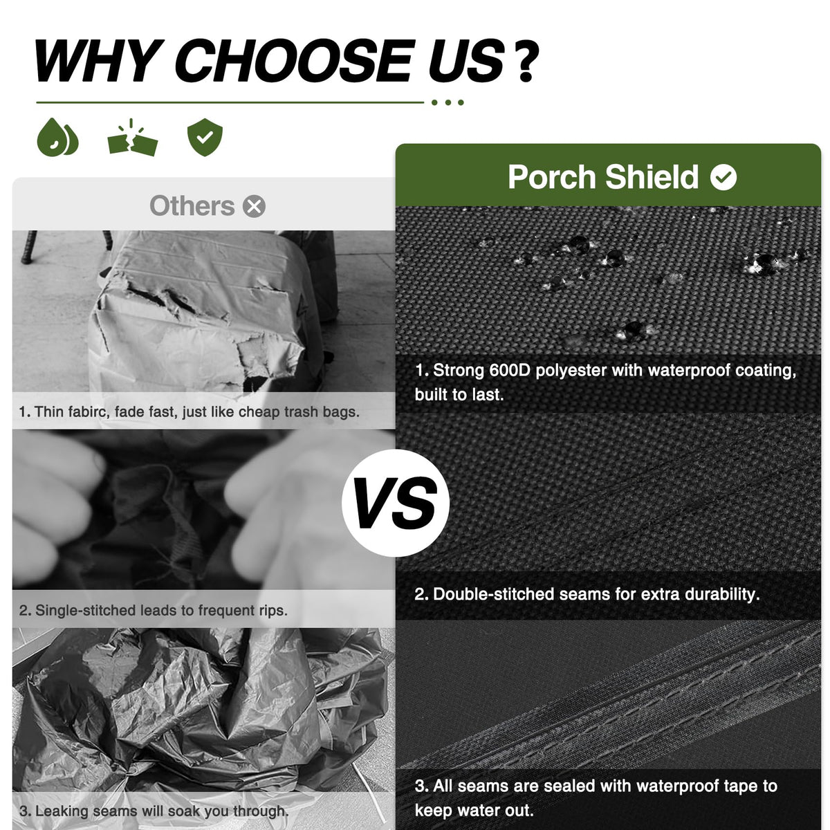 Porch Shield adjustable-straps ottoman cover stays snug against windy conditions.