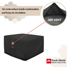 Porch Shield air vents reduce interior condensation when stored outside