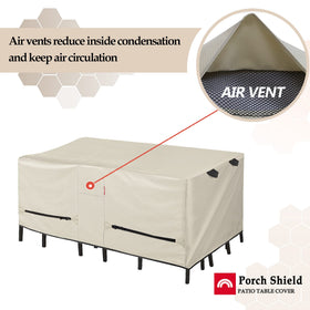 Porch Shield bottom buckle straps prevent shifting in wind