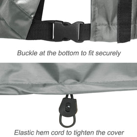 Porch Shield close-up shows tear-resistant double stitching on seams.