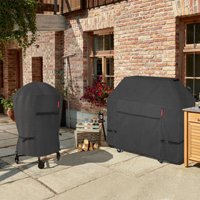 Easy-on design lets you cover quickly without moving the grill.