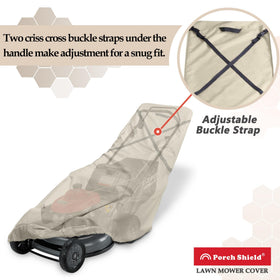 Porch Shield easy-install handle enables quick covering.