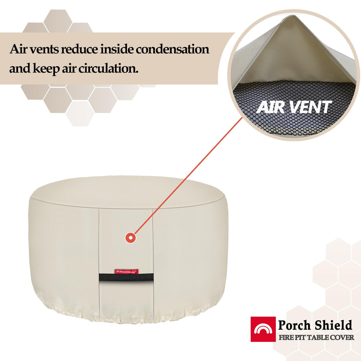 Porch Shield elastic hem and buckle secure in windy conditions