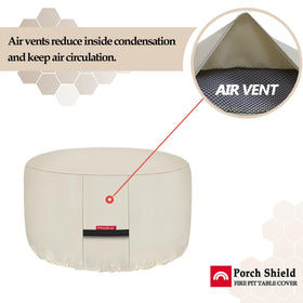 Porch Shield elastic hem and buckle secure in windy conditions