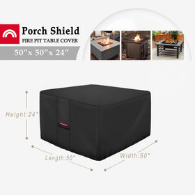 Porch Shield Fire Pit Cover shows reinforced seams for long-lasting durability against sun and wind