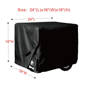 Porch Shield generator cover back view shows weatherproof sealed seams and durable fabric.