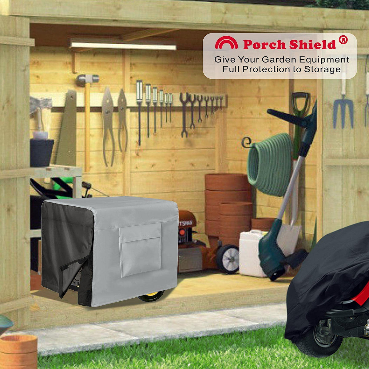 Porch Shield dimensions-32x24x24 fit for 5,000-10,000 watt units.