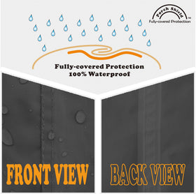 Porch Shield generator cover features elastic hem cord for a secure fit during wind