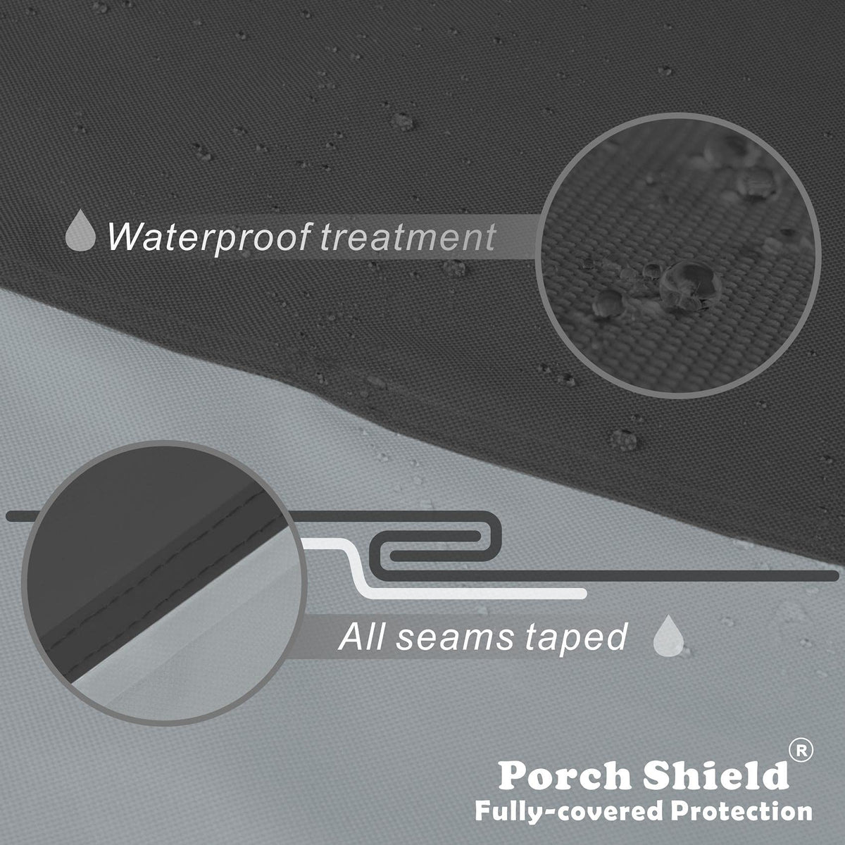 Porch Shield sealed seams prevent water intrusion for generator longevity.