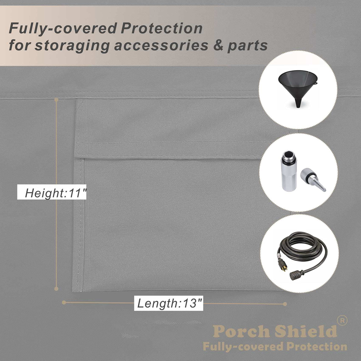 Porch Shield ventilated-design preserves airflow while protecting the generator.