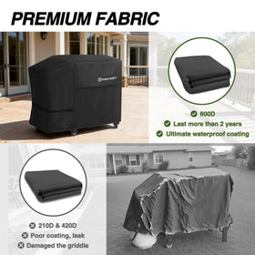 Porch Shield griddle cover adjustable straps secure during windy days