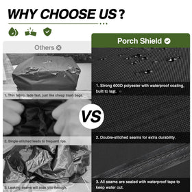 Porch Shield griddle cover waterproof 600D fabric shields griddle from rain and moisture