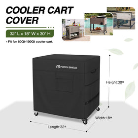 Porch Shield outdoor cooler cart protection shields against sun and dust