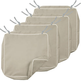 Porch Shield beige cushion slipcover front view showing weather-ready fabric.