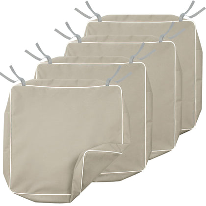 Porch Shield beige cushion slipcover front view showing weather-ready fabric.
