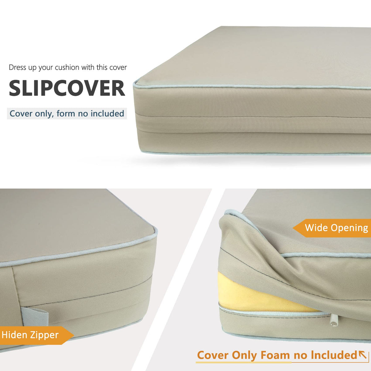 Porch Shield slipcover with water-repellent finish resists light rain.