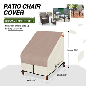 Porch Shield khaki chair cover guarding color with UV resistant protection.