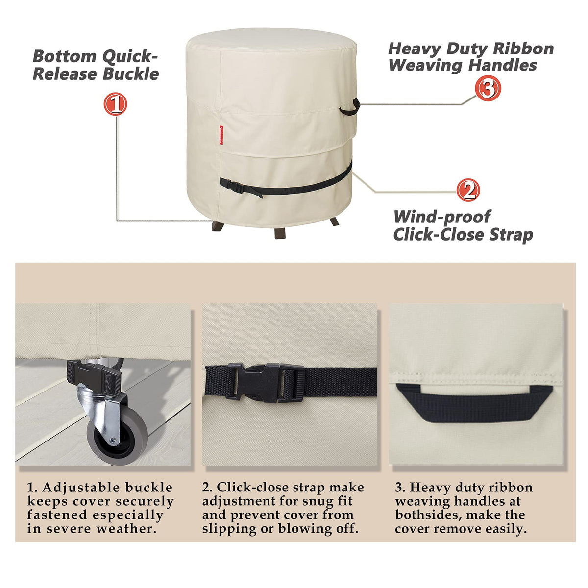 Porch Shield tool pocket provides space for bottle opener and ice scoop