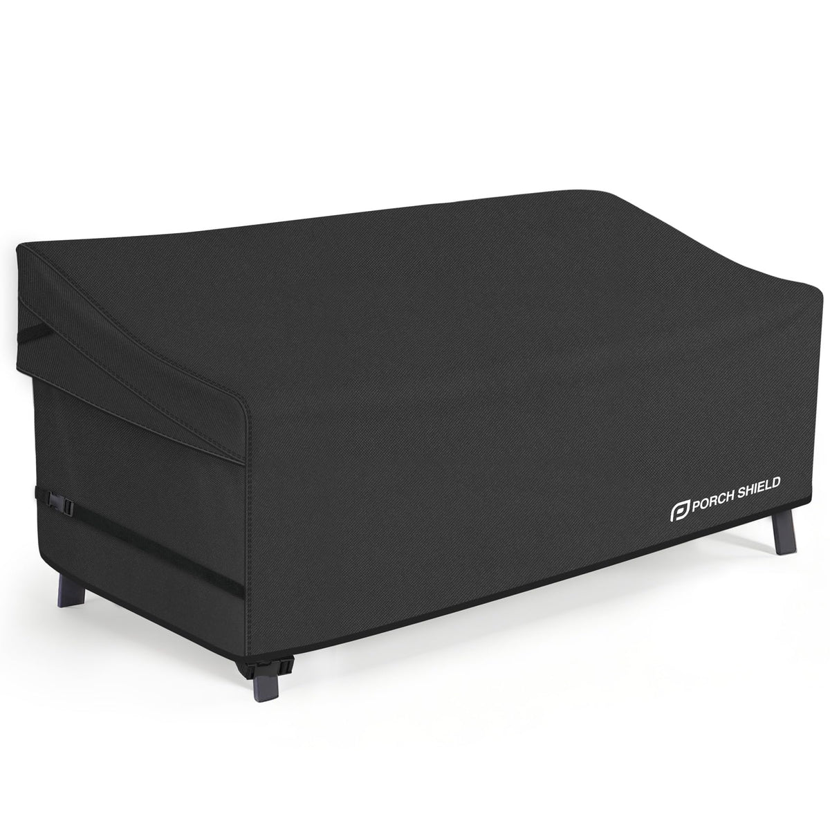 Porch Shield 3-Seater Sofa Cover protecting a deep-seat sofa from sun and dust