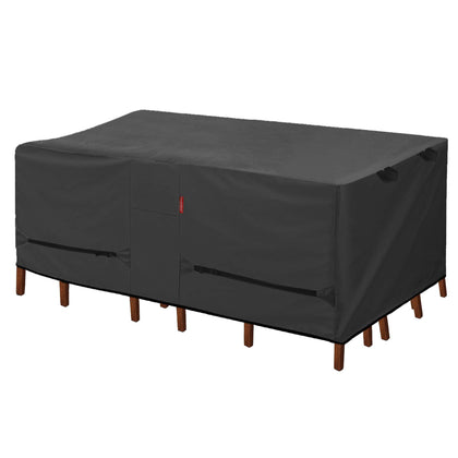 Porch Shield patio table cover protecting a rectangular table up to 86 by 44 inches from weather