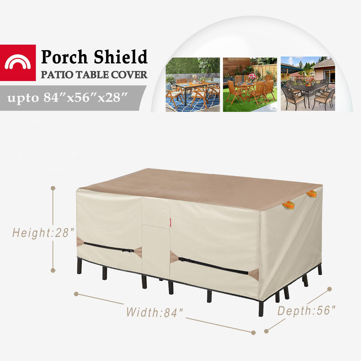 Porch Shield cover with UV resistance to prevent fading on outdoor furniture