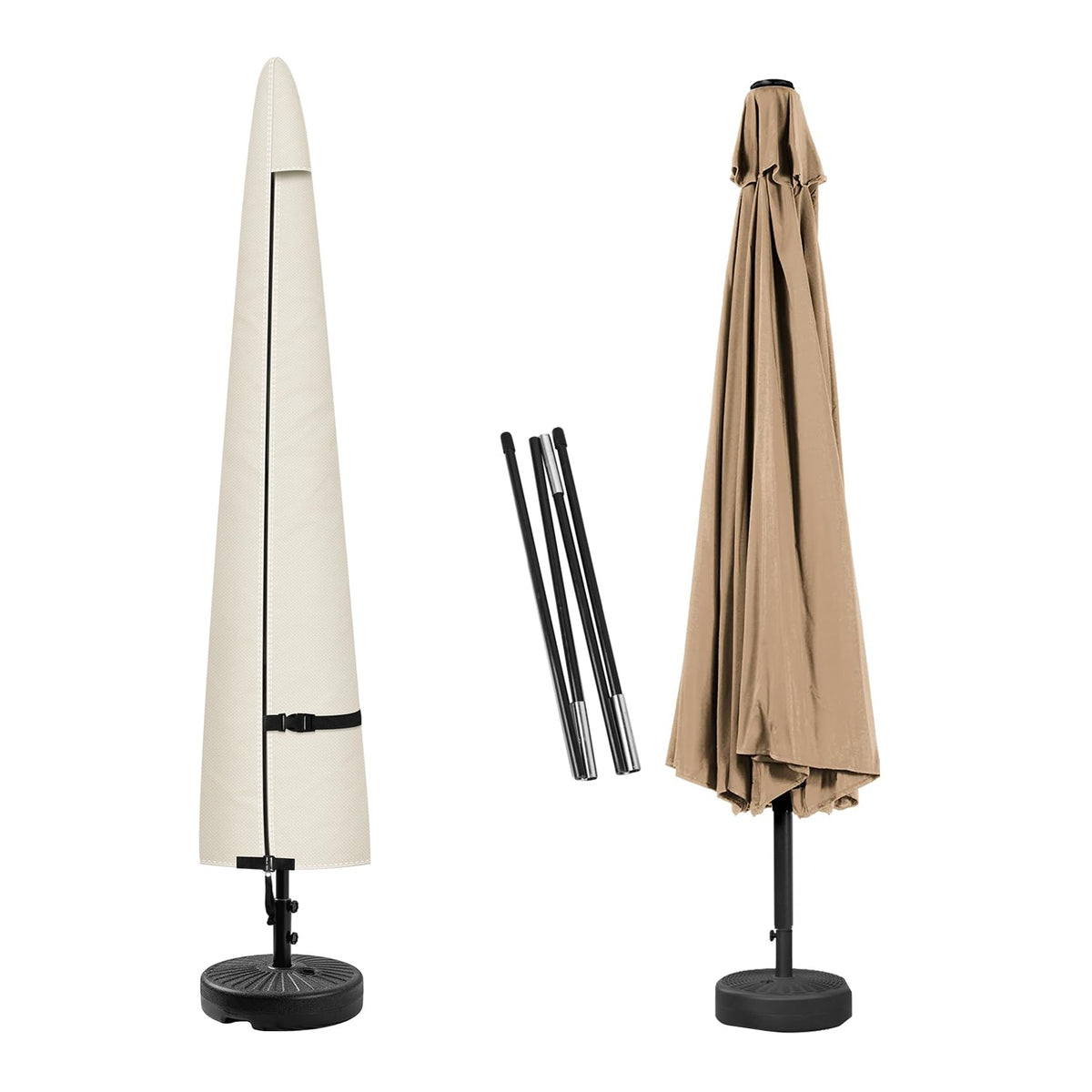 Porch Shield patio umbrella cover fits a 12ft market umbrella for long-lasting protection.