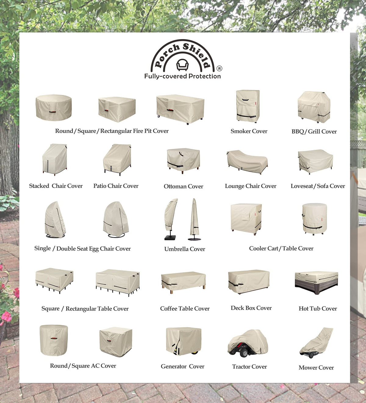 Porch Shield sealed seams enhance durability against weather