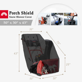 Porch Shield snow blower cover 600D material keeps the unit dry