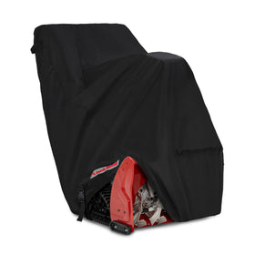 Porch Shield snow blower cover back view protects against rain and snow