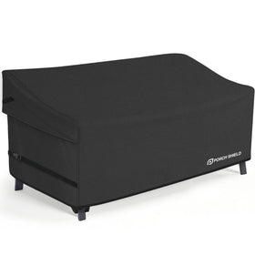 Porch Shield sofa cover on deck protects outdoor furniture from weather