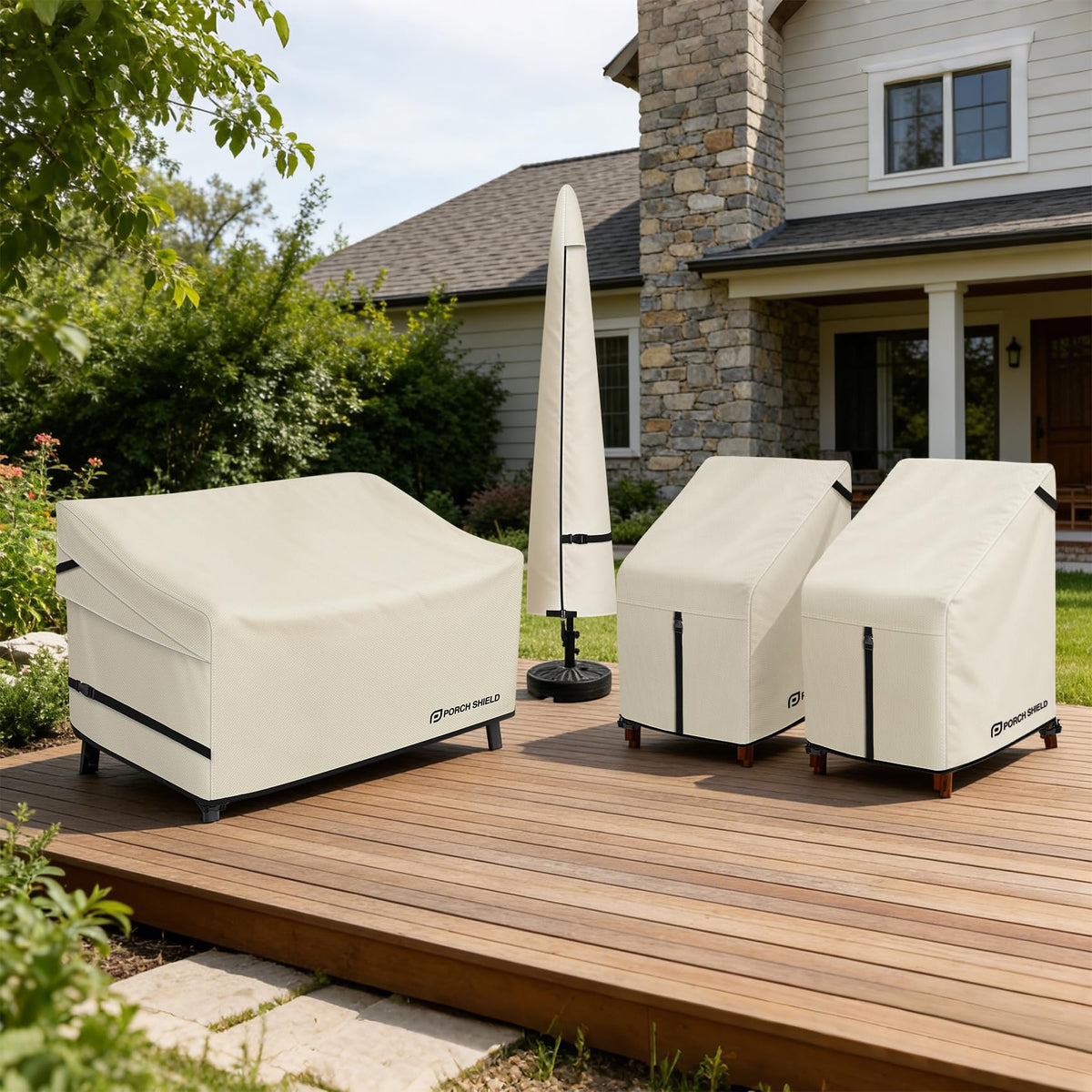 Porch Shield includes storage pouch and full-length zipper.