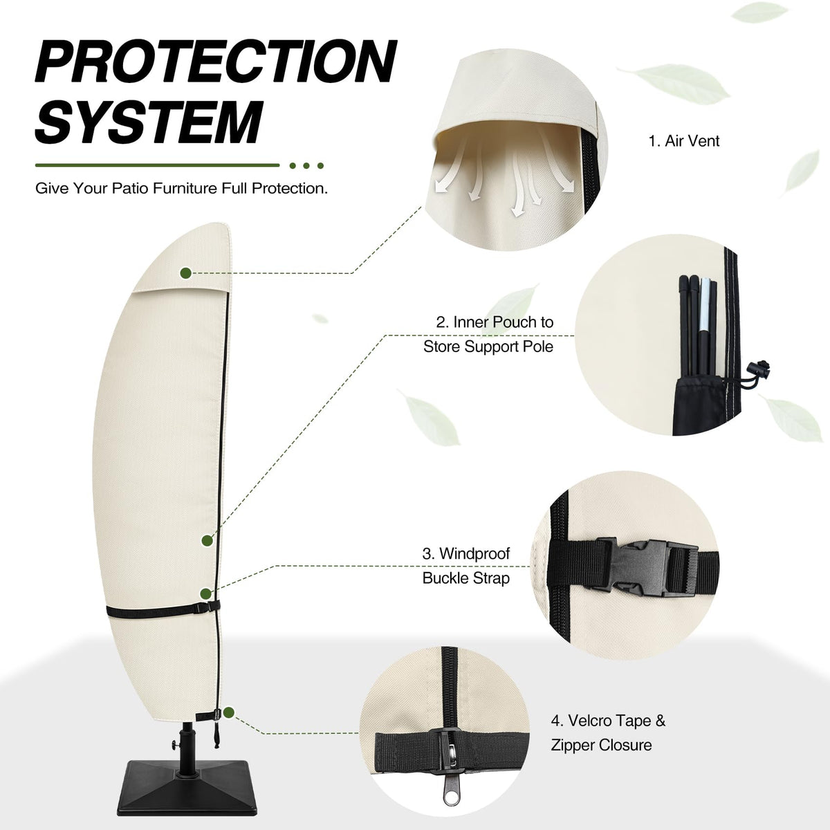 Porch Shield collapsible-pole for easy lifting and removal.