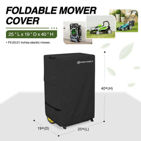Porch Shield universal-fit mower cover compatible with multiple cordless brands.