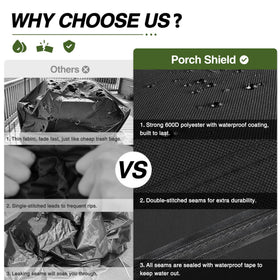 Porch Shield UV-resistant material detail emphasizing long-lasting color outdoors.