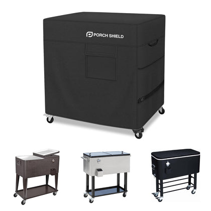 Porch Shield waterproof cooler cart cover protects an 80-100 Qt cart outdoors