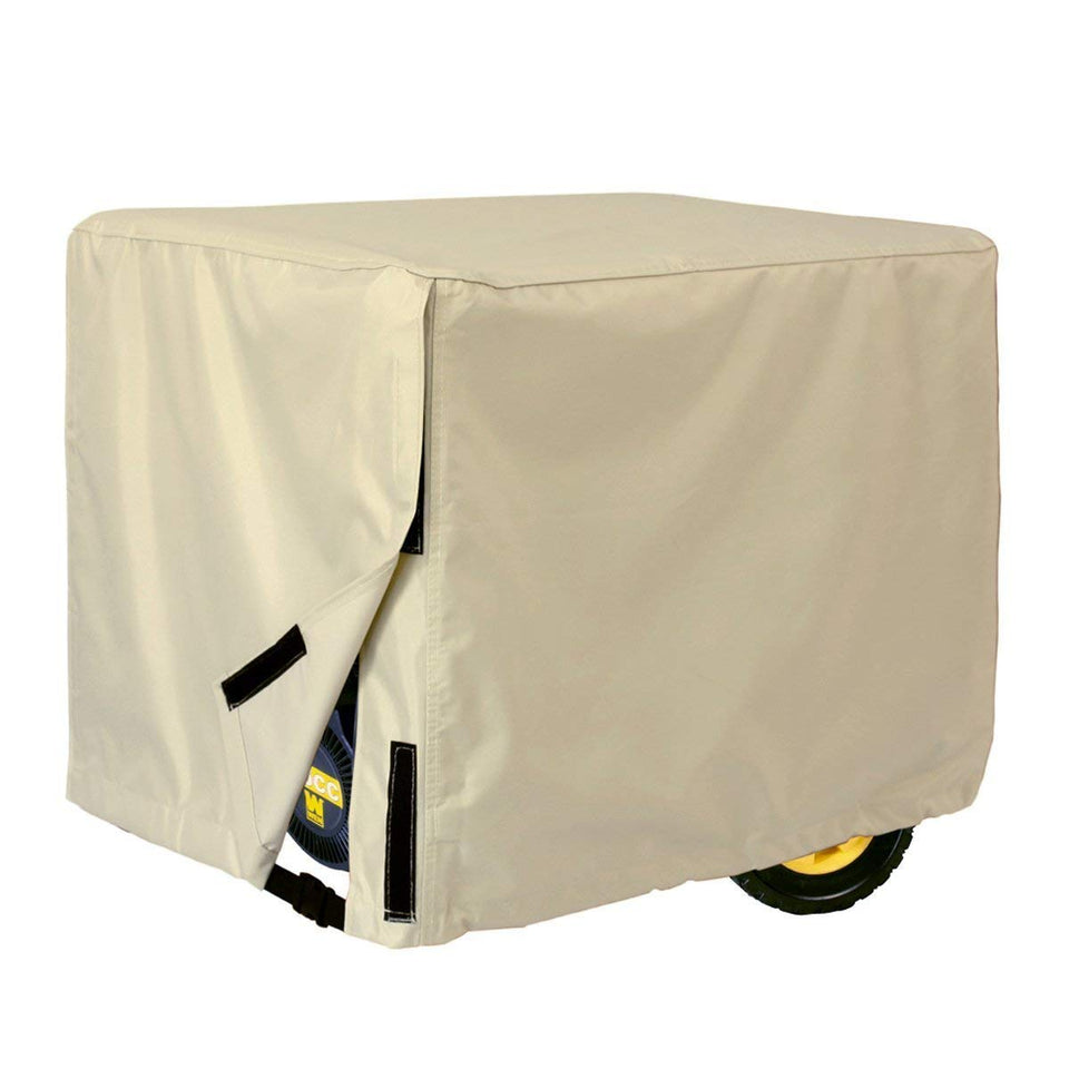 Porch Shield generator cover closeup fabric highlights water-repellent protection for all-weather use.