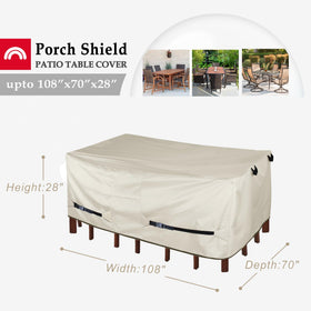 Porch Shield waterproof undercoated material preserves outdoor furniture against moisture