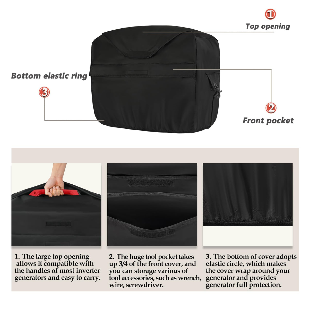 Porch Shield windproof elastic keeps the cover in place during gusts.