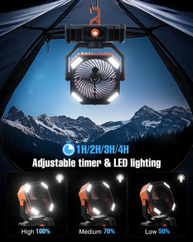 Porikg portable misting fan remote-control, hands-free operation up to ten meters.