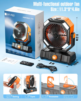 Porikg portable misting fan side view, slim profile for travel.