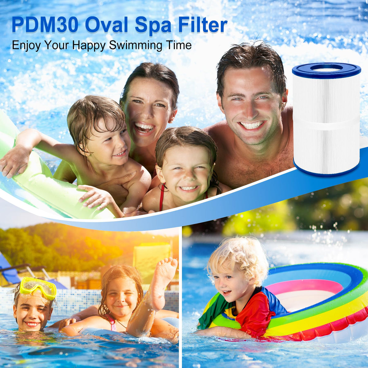 Porscan 30 sq ft spa cartridge enables easier maintenance and clean water.