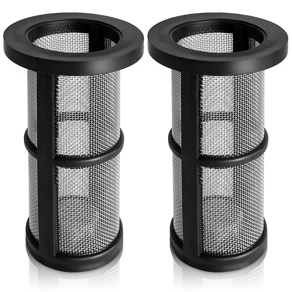 Porscan 48-222 inline filter top view highlights durable stainless mesh for reliable filtration