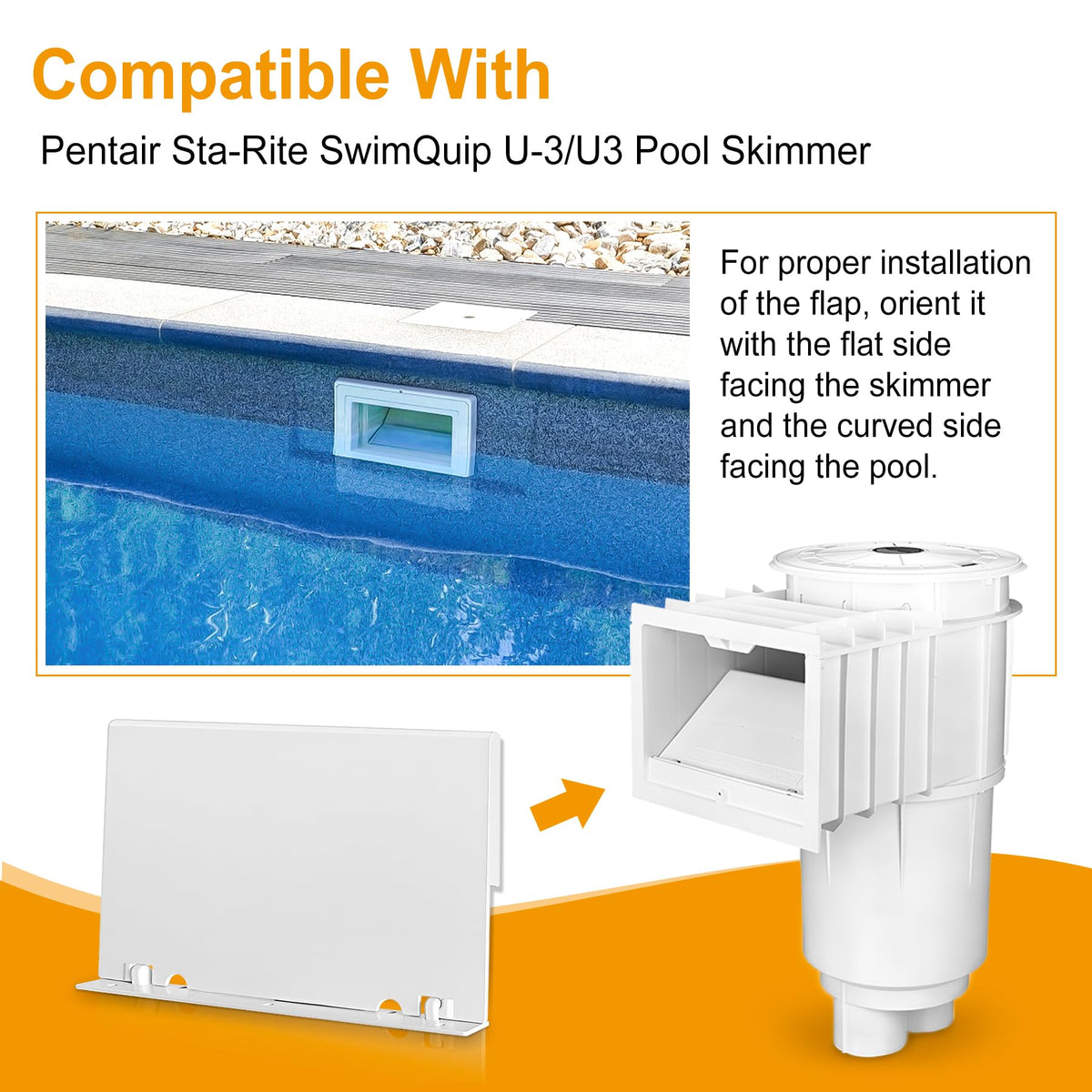 8650-4 weir door component by Porscan for common skimmers